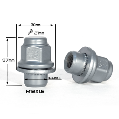 (4112)ГАЙКА ПРЕССШАЙБА MATT CHROME М12x1,5 (L37 NEX 21)